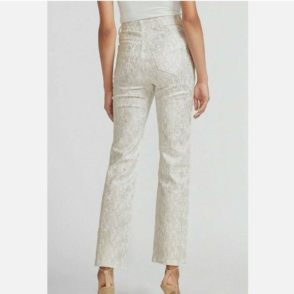 Express Cropped Straight Super High Rise Metallic Snake - Picture 2 of 6